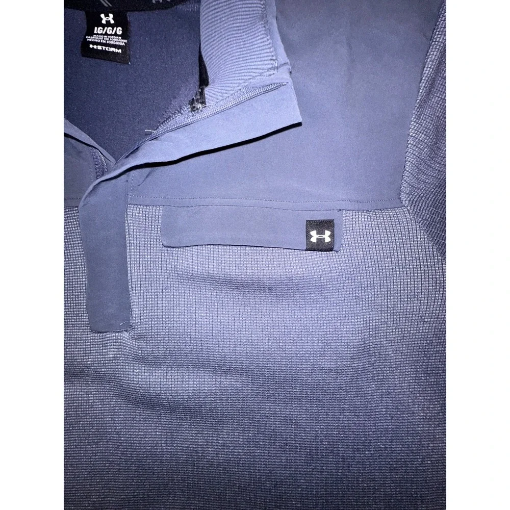 Under Armour Storm Specialist Heathered Quarter Snap Pullover Gray Mens Large